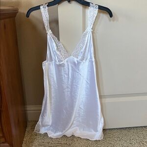 Victoria's Secret White Satin Lace Chemise